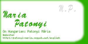 maria patonyi business card